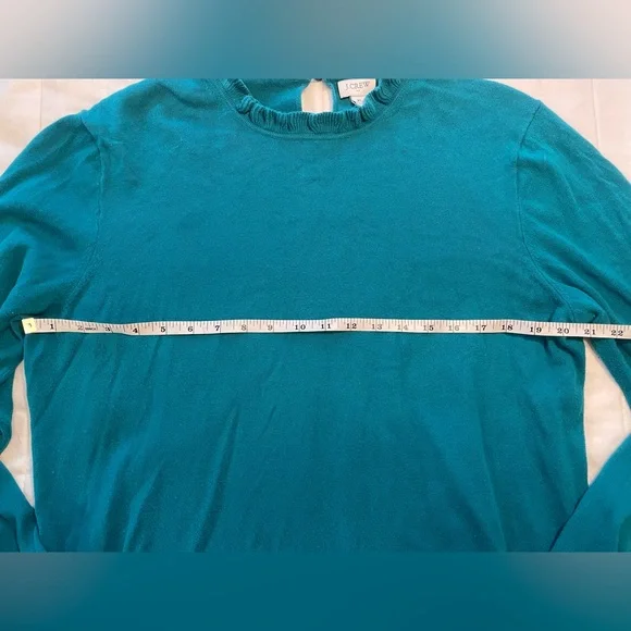 J. Crew Factory Women's Cotton Ruffle Neck Sweater (XL) - Picture 5 of 7